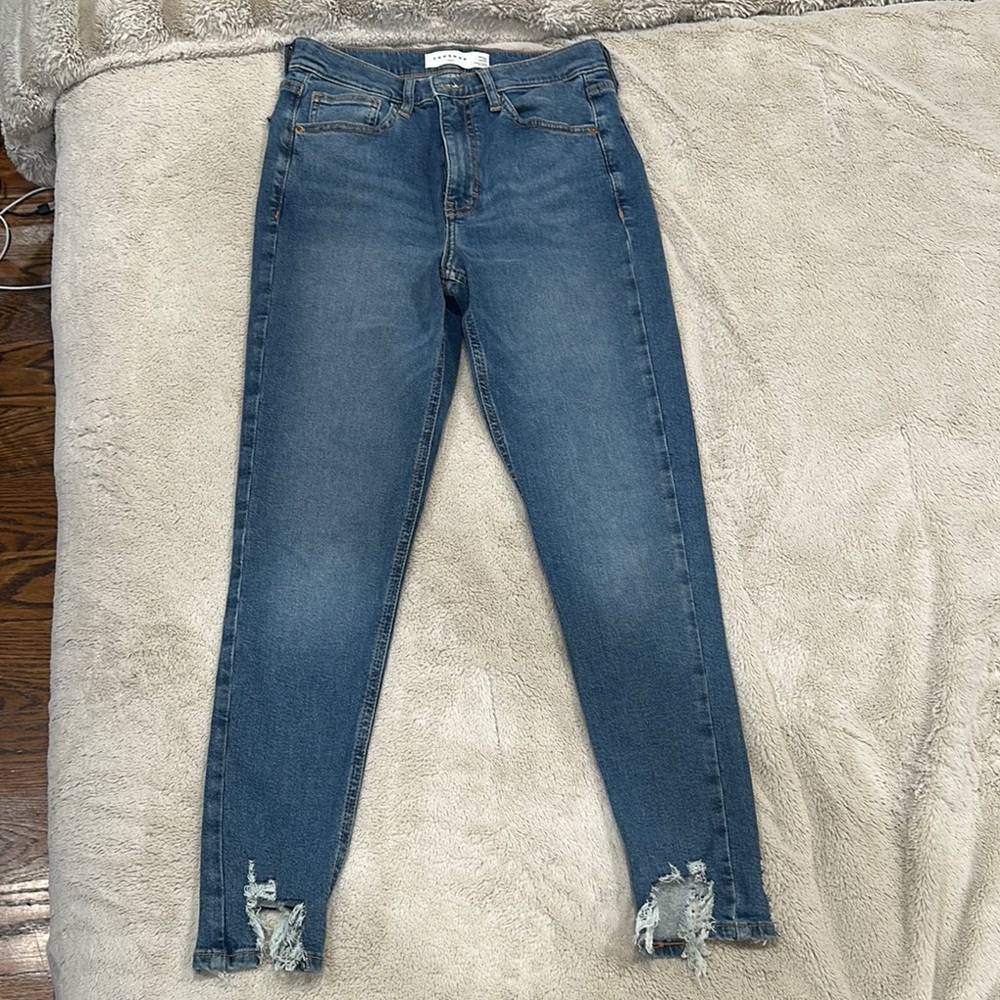 Classic Blue Distressed Women's Jeans top shop